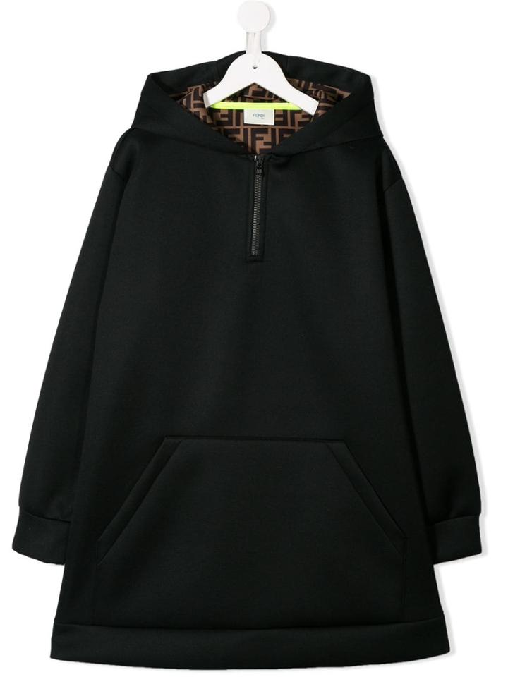 Fendi Kids Teen Hoodie Dress - Black