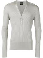 Tom Ford V-neck Ribbed Sweater - Grey