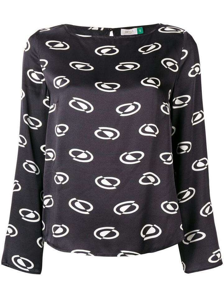 Rixo Scarlett Space Age Spot Blouse - Black