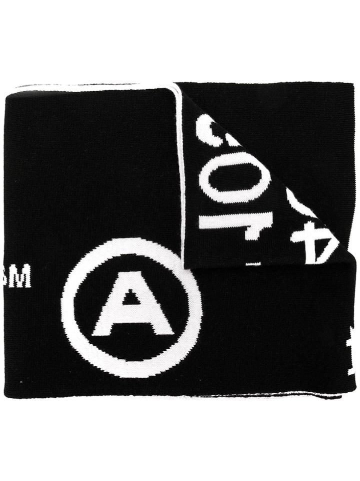 Rokh Slogan Embroidered Scarf - White