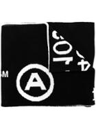 Rokh Slogan Embroidered Scarf - White
