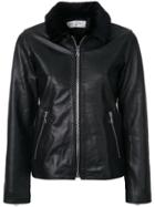 Officine Generale Textured Collar Zipped Jacket - Black