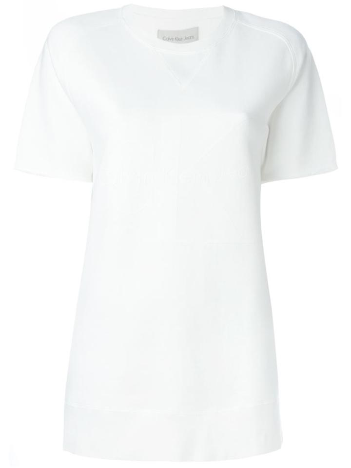Calvin Klein Jeans Logo Print T-shirt, Women's, Size: L, White, Cotton