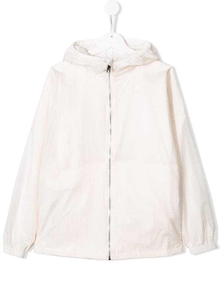 K Way Kids Lightweight Hooded Jacket - White