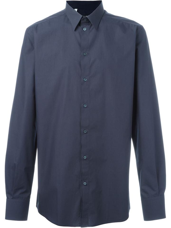 Dolce & Gabbana Classic Shirt, Men's, Size: 42, Blue, Cotton