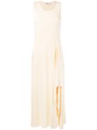 Jil Sander Long Side Slide Sleeveless Dress, Women's, Size: 34, Yellow/orange, Viscose