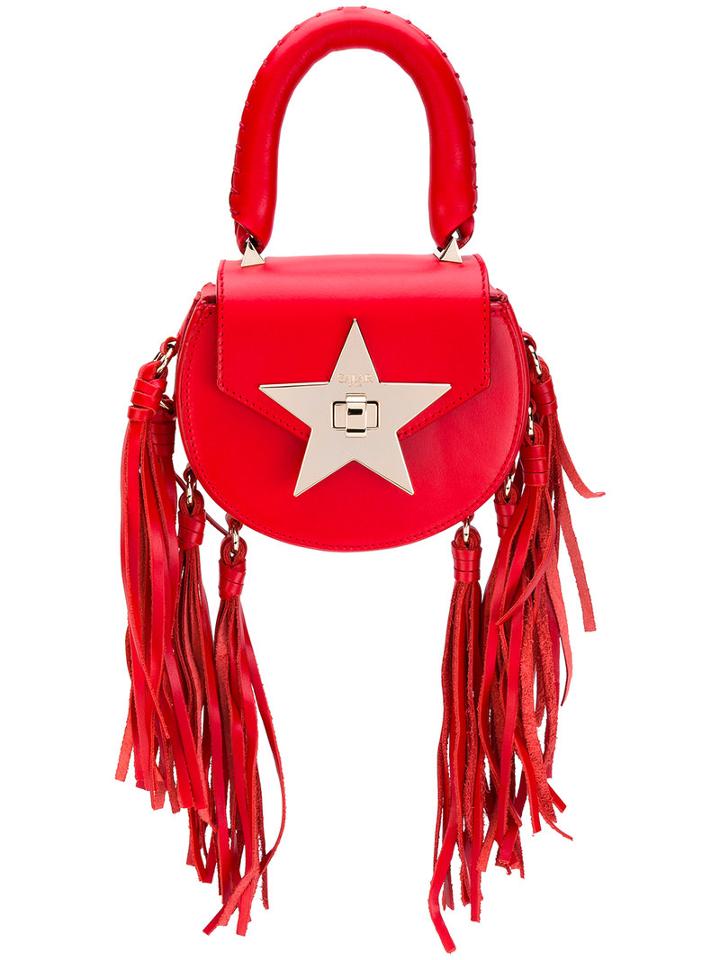 Salar - Fringed Star Tote - Women - Leather - One Size, Red, Leather