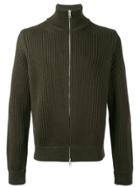 Maison Margiela Ribbed Zip-up Cardigan - Green