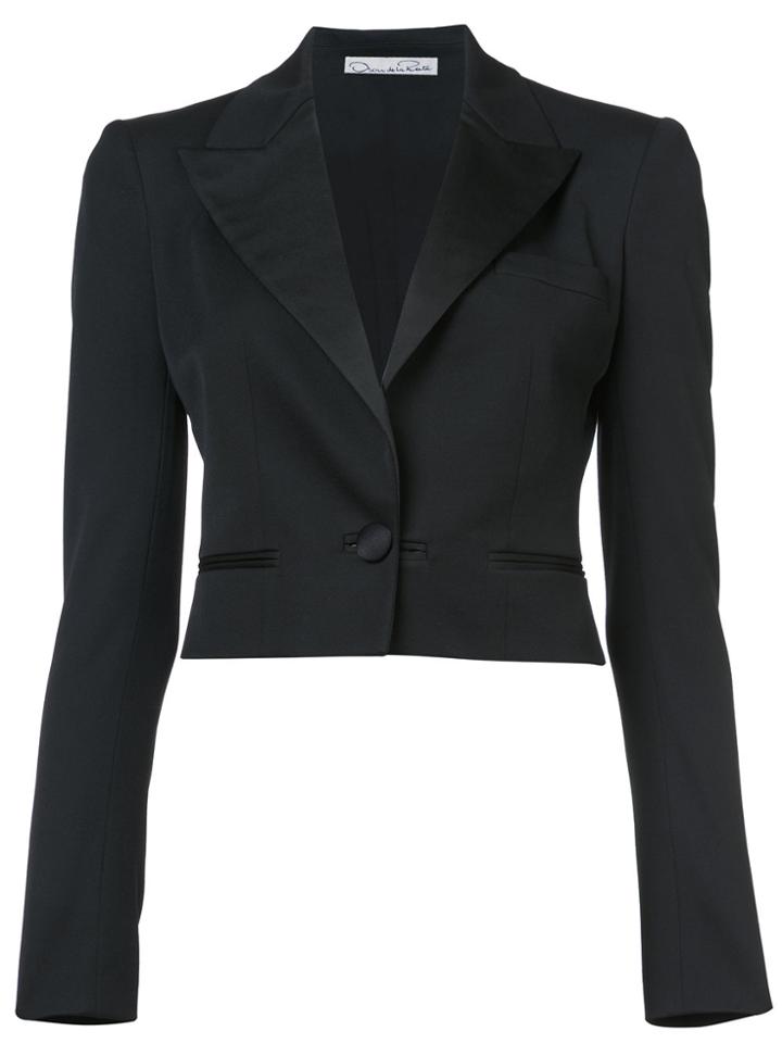 Oscar De La Renta Cropped Jacket - Black