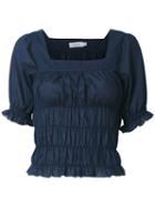 Isolda - Elasticated Blouse - Women - Cotton - 44, Blue, Cotton