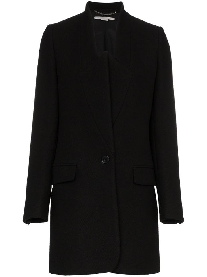 Stella Mccartney Single Breasted Wool Felt Blazer - Black