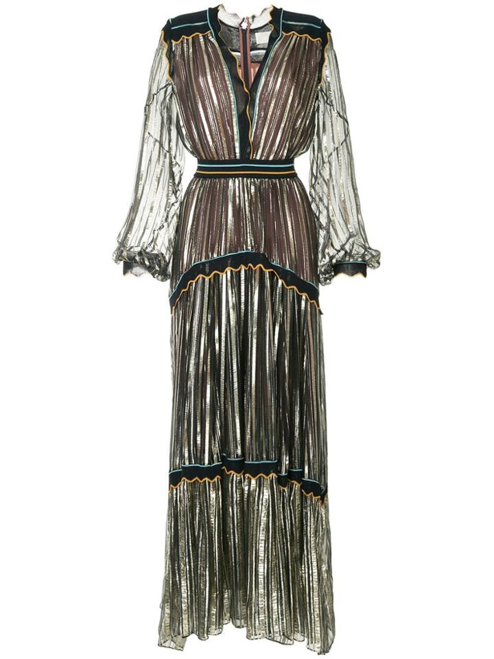 Peter Pilotto Striped Metallic Chiffon Gown