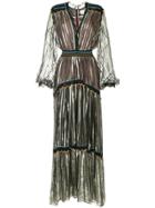 Peter Pilotto Striped Metallic Chiffon Gown