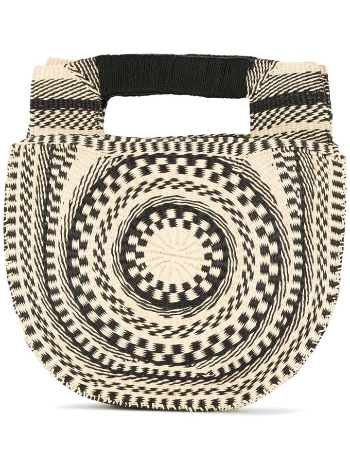 Sensi Studio Two-tone Woven Handbag - White