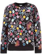 Kenzo Multi Symbol Embroidered Sweatshirt, Men's, Size: Xxl, Black, Cotton/polyester