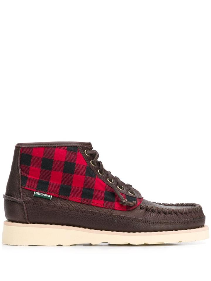 Sebago Woven-check Loafer Boots - Brown