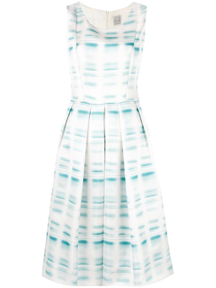 Eggs - Pleated Flared Dress - Women - Polyester/acetate - 40, White, Polyester/acetate