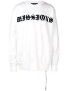 Mastermind Japan Missions Distressed Sweatshirt - White