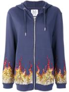 Zoe Karssen Sequin Flames Hoodie - Blue