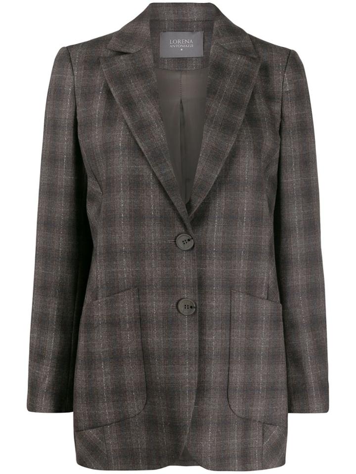 Lorena Antoniazzi Fitted Plaid Blazer - Grey