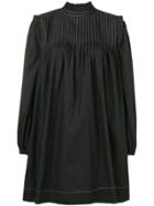 Ganni Pleated Flared Mini Dress - Black