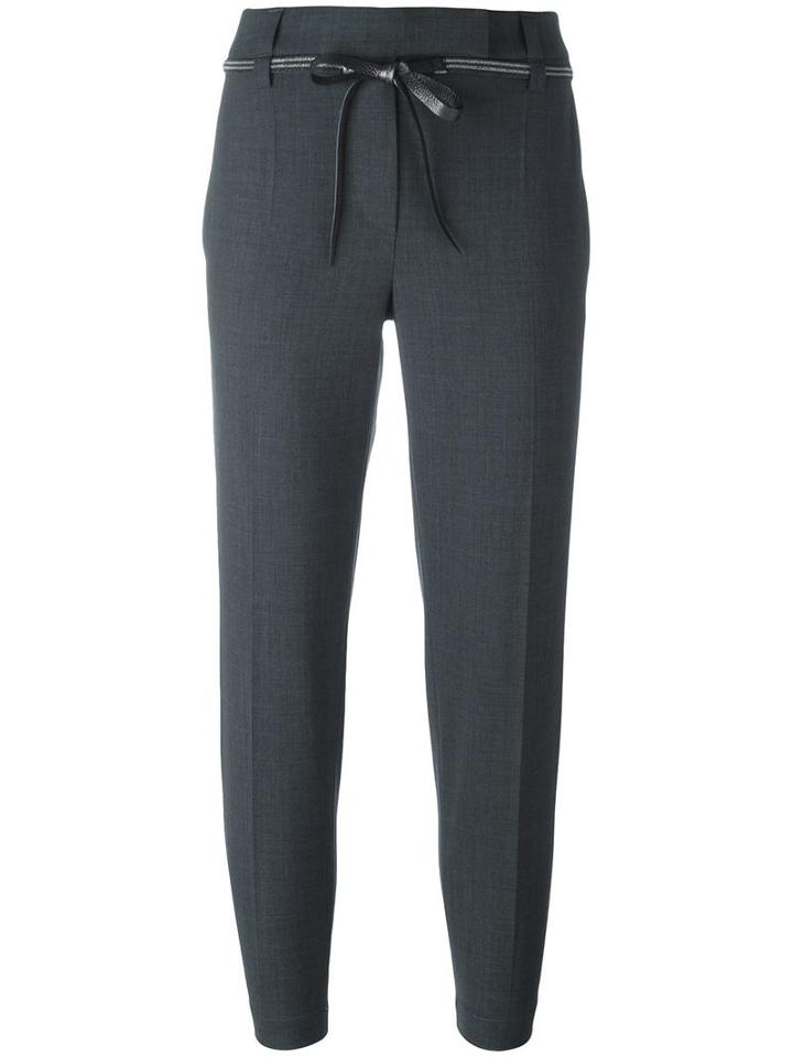 Brunello Cucinelli Tailored Cropped Trousers, Women's, Size: 48, Grey, Virgin Wool/polyamide/spandex/elastane/cupro
