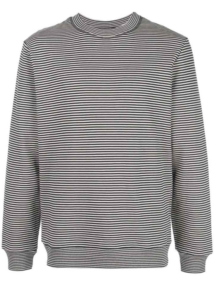 A.p.c. Striped Crew Neck Sweatshirt - Black