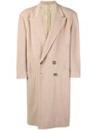 Versace Vintage Boxy Double Breasted Coat - Nude & Neutrals
