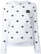 Kenzo Icon Eyes Print Sweatshirt, Women's, Size: Large, White, Cotton