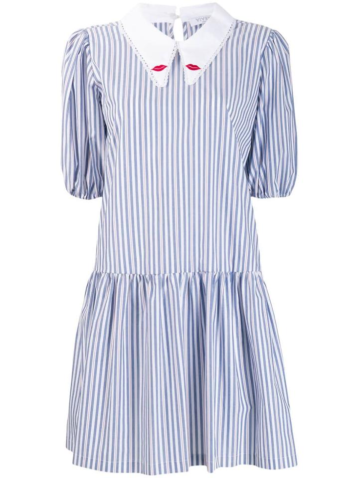 Vivetta Poplin Striped Dress - Blue