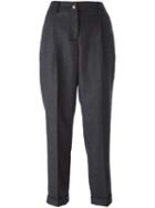 Cavalli Class Tailored Cropped Trousers, Women's, Size: 44, Grey, Polyester/viscose/virgin Wool