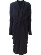 Lanvin Draped Dress, Women's, Size: 44, Blue, Spandex/elastane/viscose
