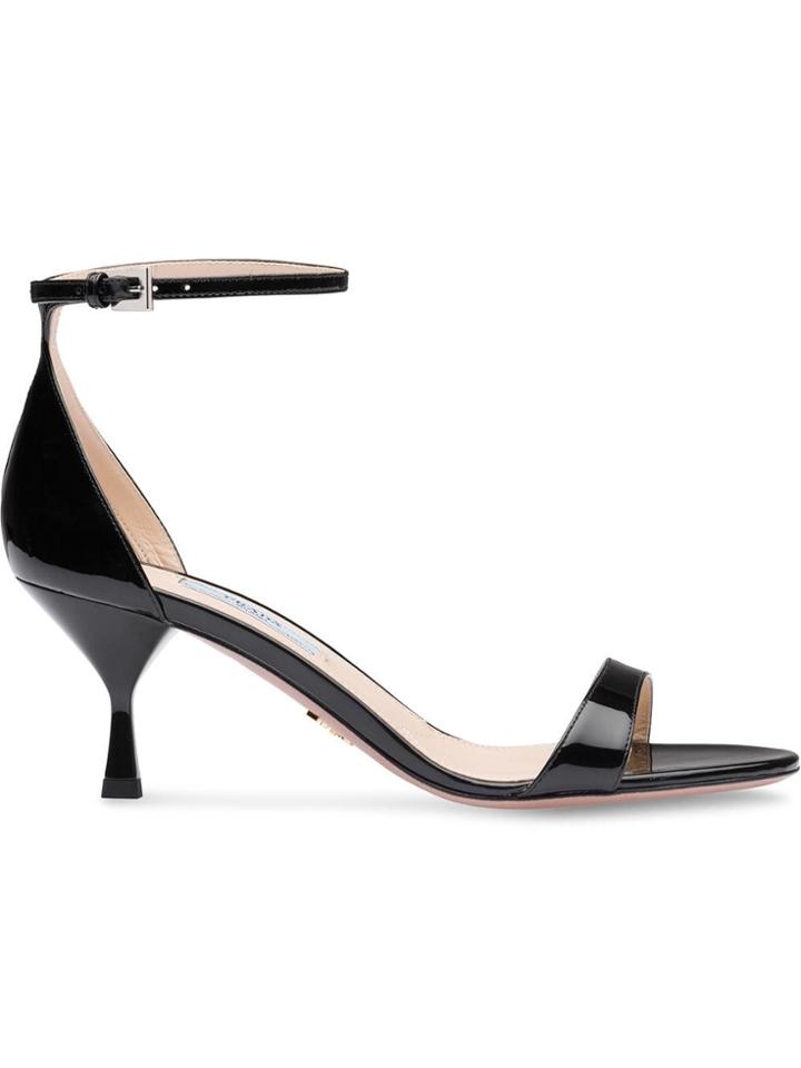 Prada Patent Leather Sandals - Black