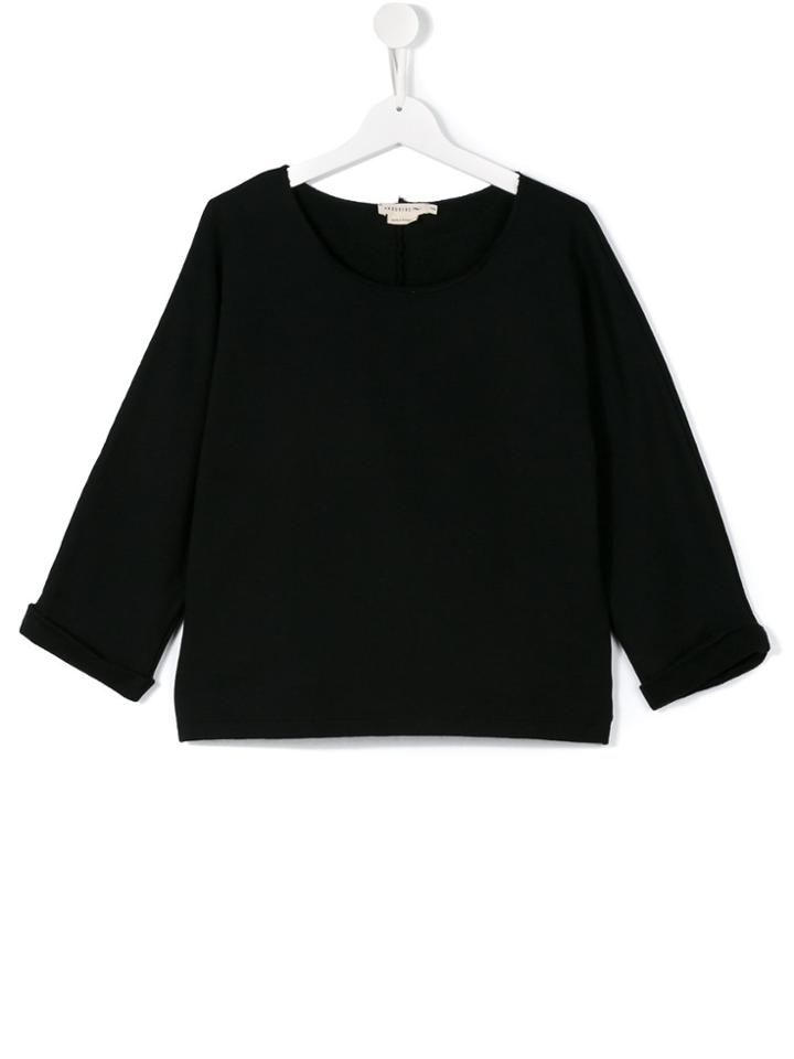 Andorine Teen Drawstring Hem Sweatshirt - Black