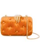 Benedetta Bruzziches - Carmen Hand Quilted Clutch - Women - Velvet/metal - One Size, Yellow/orange, Velvet/metal