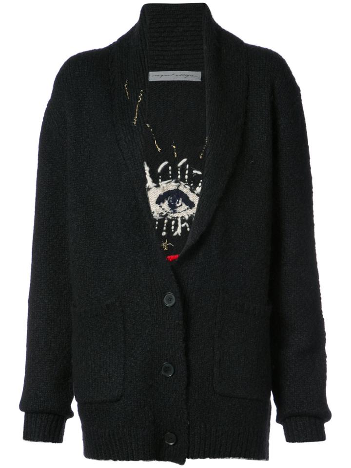 Raquel Allegra Friendship Love Truth Knitted Cardigan - Black