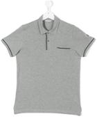 Moncler Kids Contrast Trim Polo Shirt - Grey