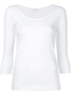 En Route - Three-quarters Sleeve Ribbed T-shirt - Women - Cotton - One Size, White, Cotton