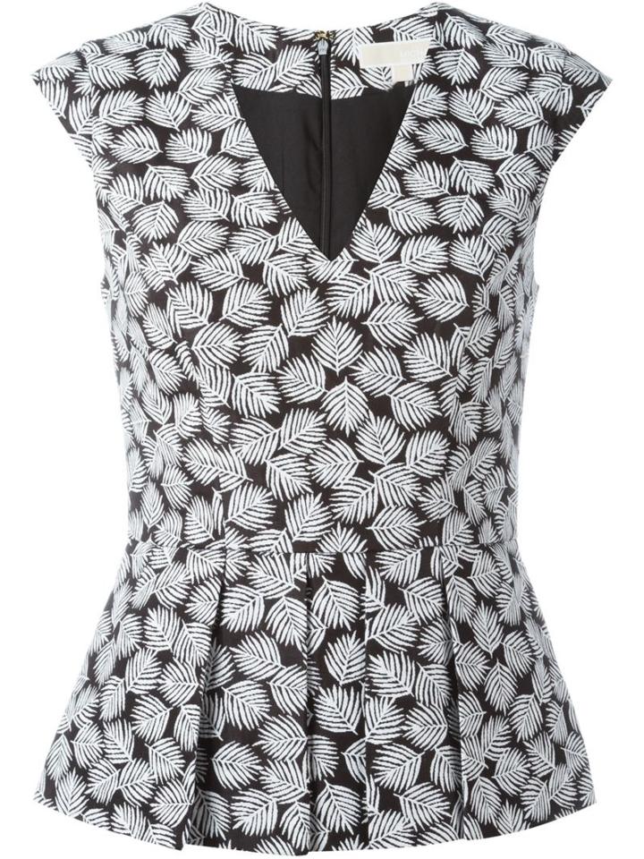 Michael Michael Kors Leaf Pattern V-neck Top