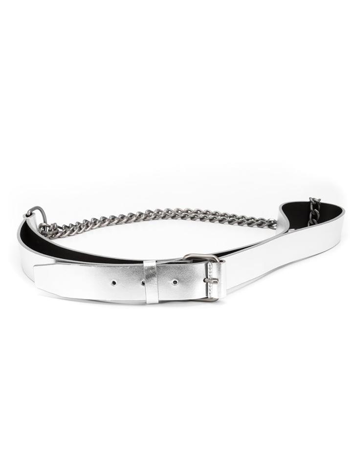 A.f.vandevorst Chain Belt, Women's, Size: Small, Grey, Lamb Skin