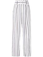 Vince Striped Wide Leg Trousers - White