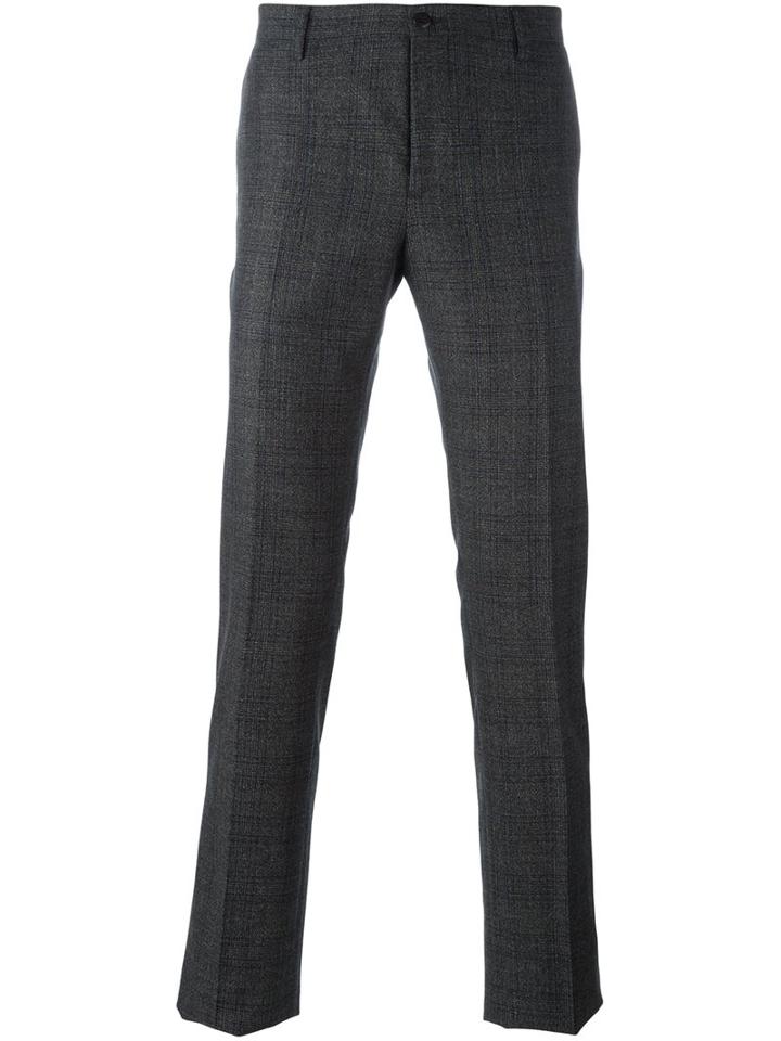 Etro Straight Leg Trousers, Men's, Size: 50, Grey, Cotton/polyamide/acetate/wool