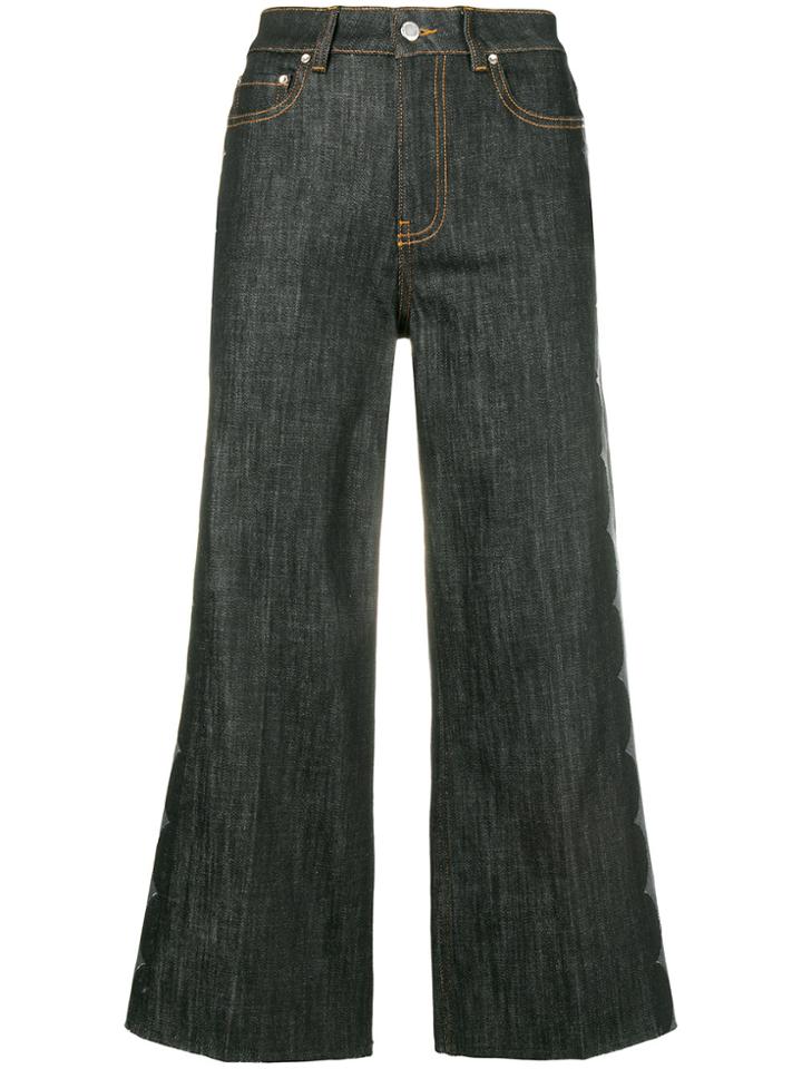 Red Valentino Cropped Flared Jeans - Black