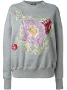 Alexander Mcqueen - Floral Embroidered Sweatshirt - Women - Cotton - 36, Grey, Cotton