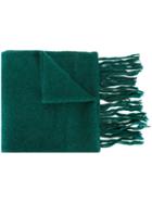 Ami Alexandre Mattiussi Plain Knitted Scarf, Men's, Green, Nylon/wool/alpaca
