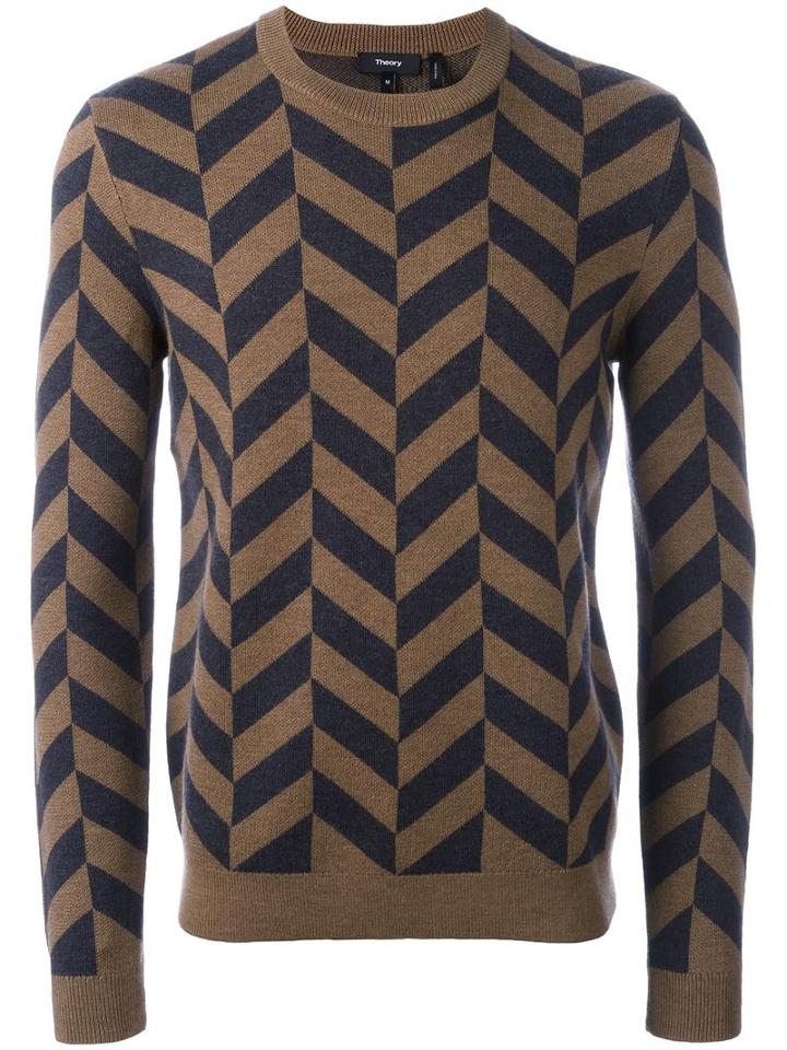 Theory Chevron Effect Jumper, Men's, Size: Xl, Nude/neutrals, Merino