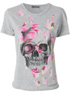 Alexander Mcqueen Petal Skull Print T-shirt - Grey
