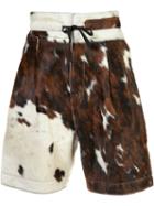 Vivienne Westwood Man Cow Skin Shorts, Men's, Size: 50, Brown, Calf Leather