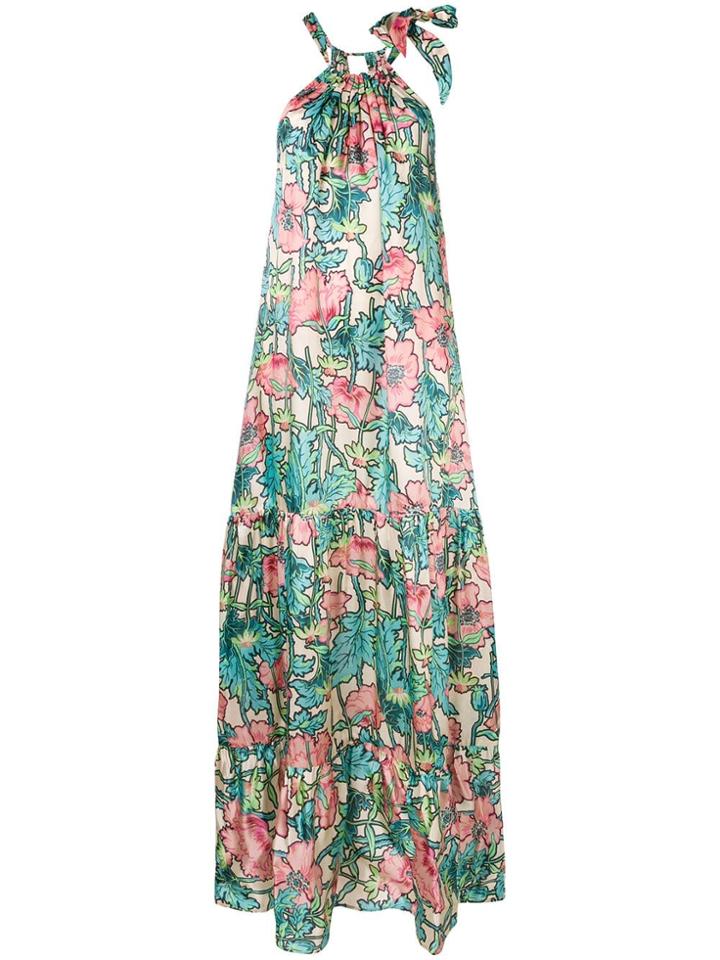 Erika Cavallini Floral Print Long Dress - Pink