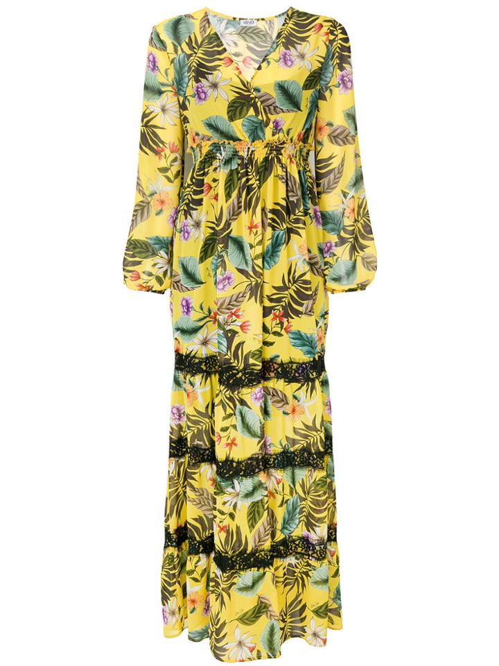 Liu Jo Floral Flared Maxi Dress - Yellow & Orange
